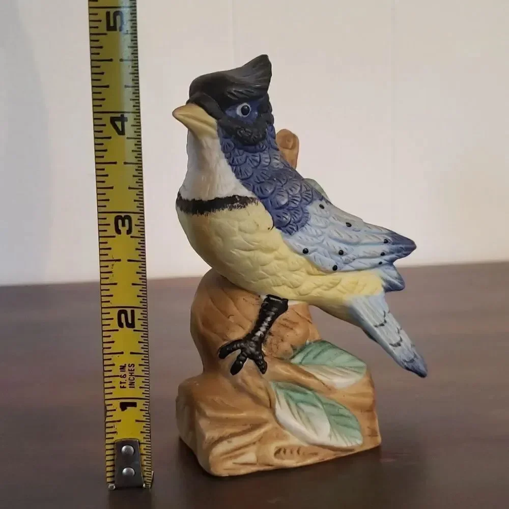 Vintage Hand Painted Bluejay Fine Porcelain Figurine